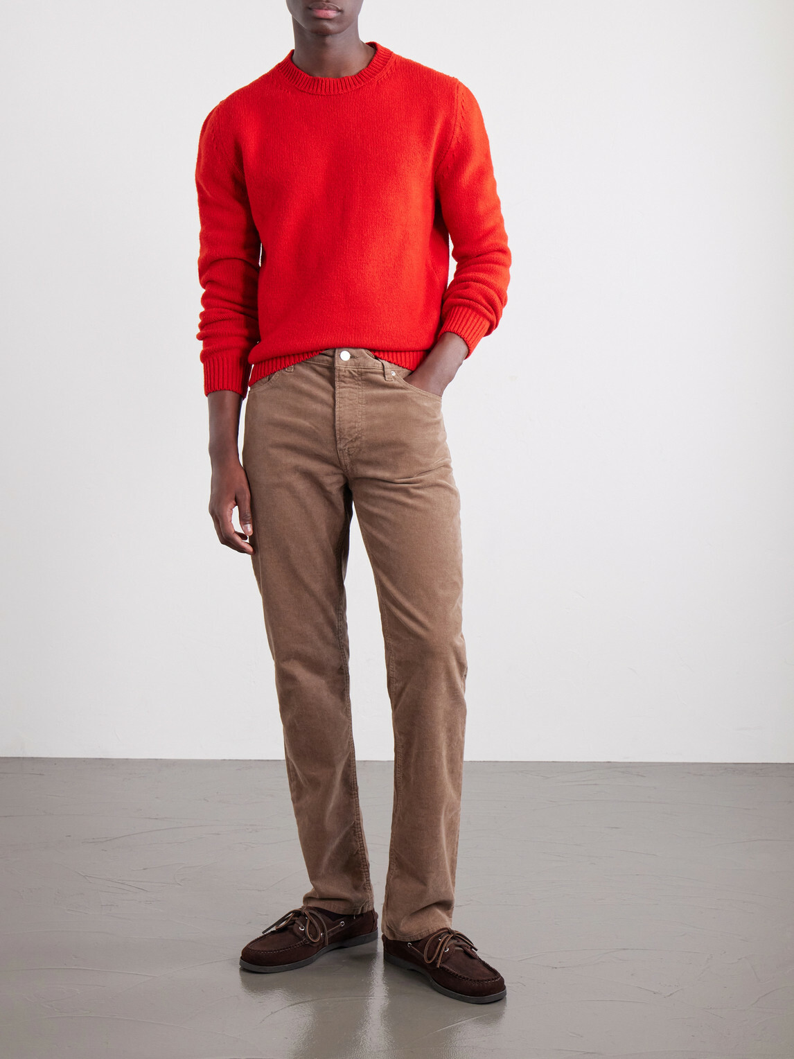 FRAME - Modern Straight-Leg Cotton-Blend Corduroy Trousers - Brown
