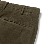 Incotex - Slim-Fit Garment-Dyed Stretch-Cotton Corduroy Trousers - Men - Green