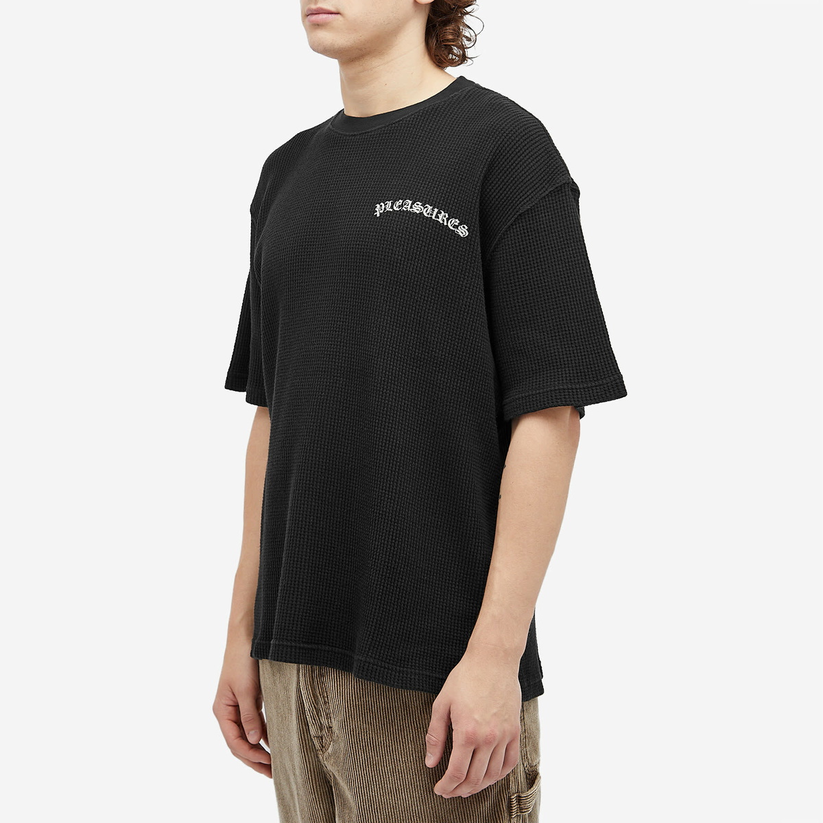 Pleasures Men's Neural Waffle T-Shirt in Black PLEASURES
