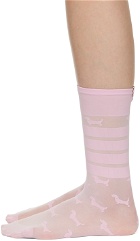 Thom Browne Pink Hector 4-Bar Socks
