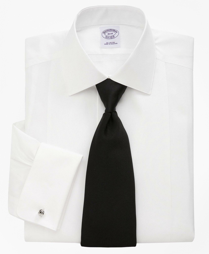 Photo: Brooks Brothers Men's Bib-Front Spread Collar Tuxedo Shirt | White