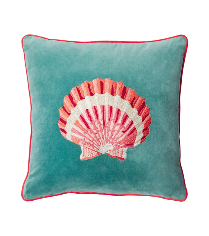 Photo: Les-Ottomans Embroidered cotton velvet cushion