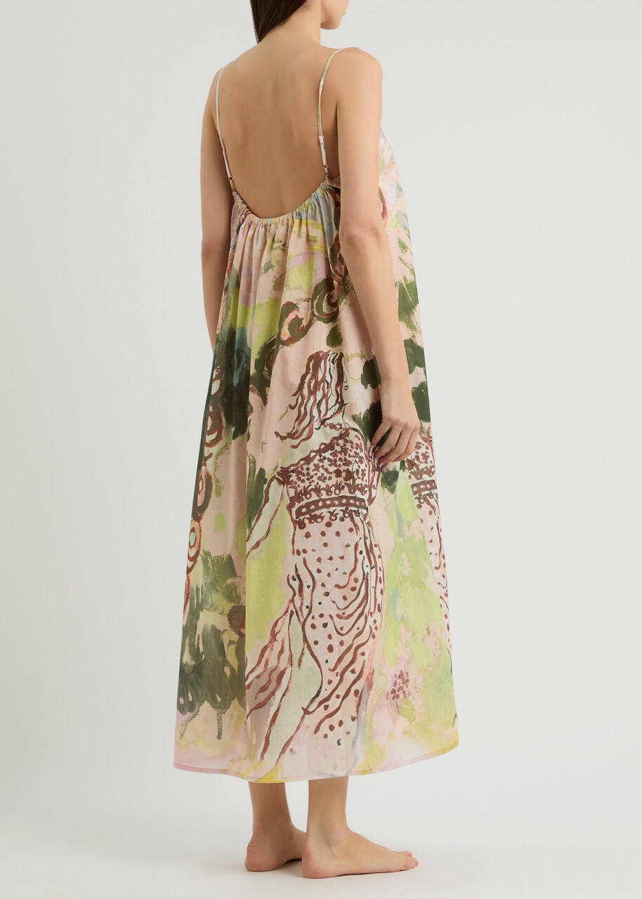 Desmond & Dempsey Dreamland Printed Cotton Nightdress Multicoloured