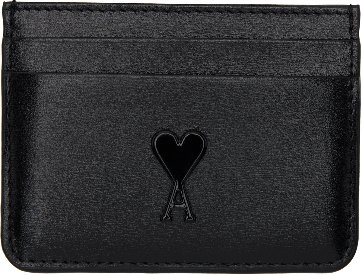 AMI PARIS - Metal Logo Leather Card Holder AMI