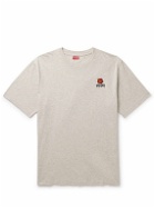 KENZO - Appliquéd Logo-Embroidered Cotton-Jersey T-Shirt - Gray