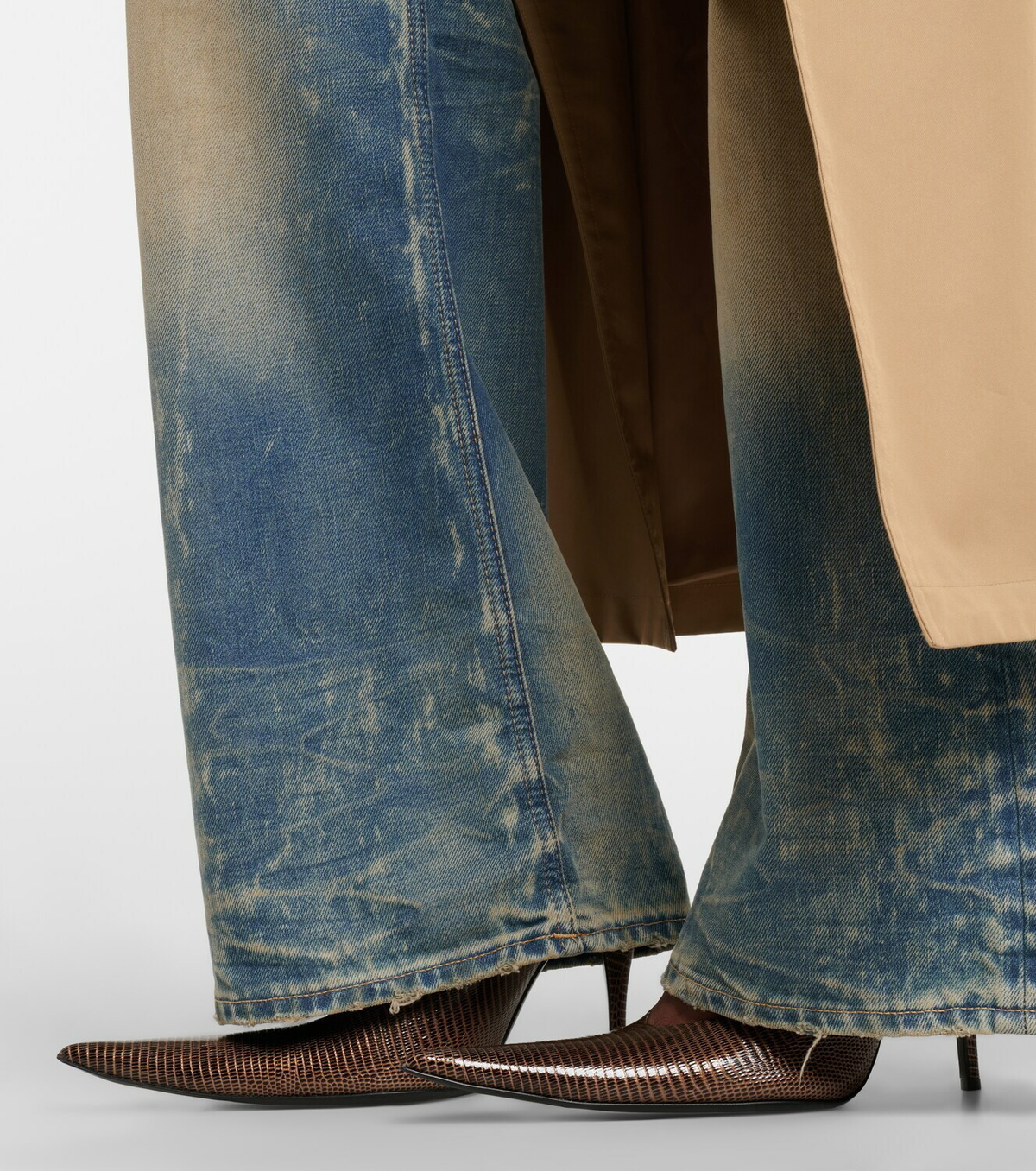 Acne Studios Bonnie embossed leather pumps
