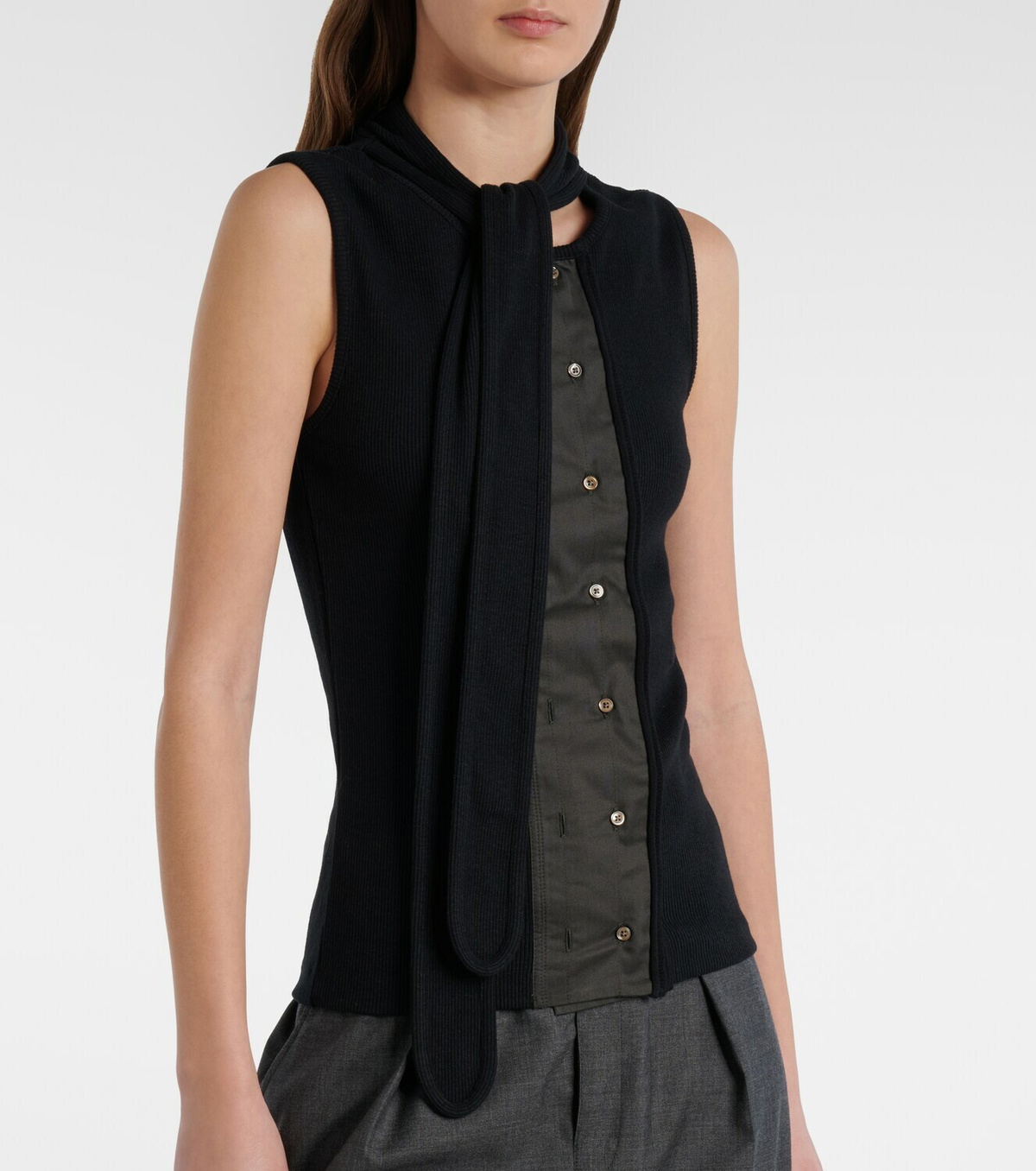 Lemaire Asymmetric cotton and linen top
