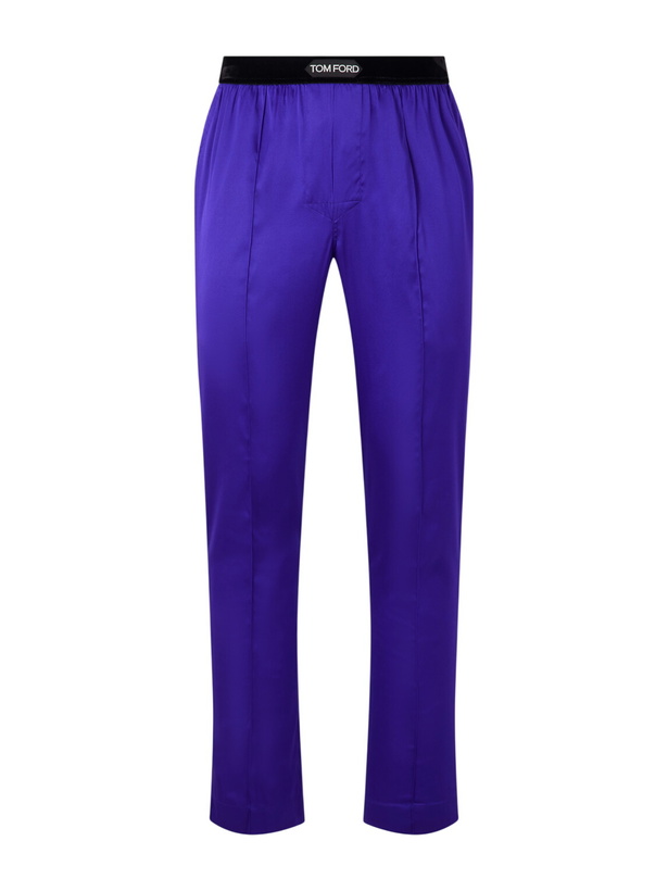Photo: TOM FORD - Silk-Blend Satin Pyjama Trousers - Purple