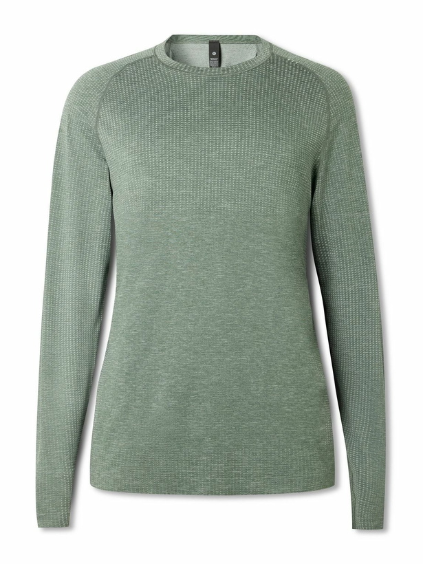 Photo: Lululemon - Metal Vent Tech Stretch-Mesh T-Shirt - Green