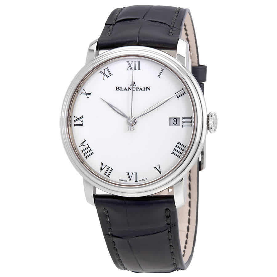 Blancpain Villeret 8 Days White Enamel Dial 18kt White Gold Mens Watch 6630-1531-55B
