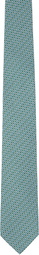Ferragamo Green Gancini Print Silk Tie