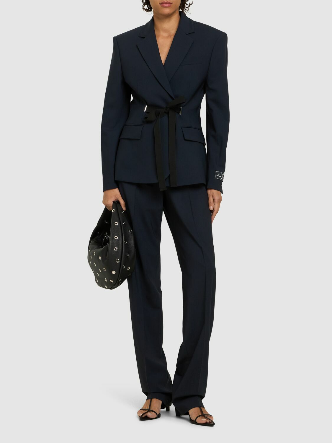【送料&関税込】MSGM Navy Virgin Wool Crop Blazer Msgm Navy Virgin Wool Crop Blazer | ShopSimon