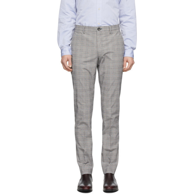 Photo: PS by Paul Smith Grey Plaid Chino Trousers