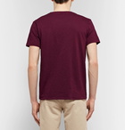 Velva Sheen - Printed Slub Cotton-Jersey T-Shirt - Burgundy