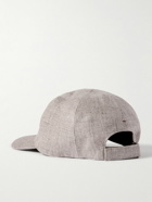 Loro Piana - Logo-Embroidered Linen Baseball Cap - Gray