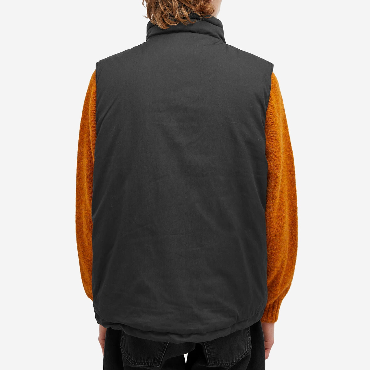 orSlow Men's Nylon Padded Vest in Black