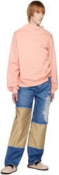 JW Anderson Pink Double Neckline Twisted Sweatshirt