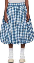 Story mfg. Blue & White Marsh Midi Skirt