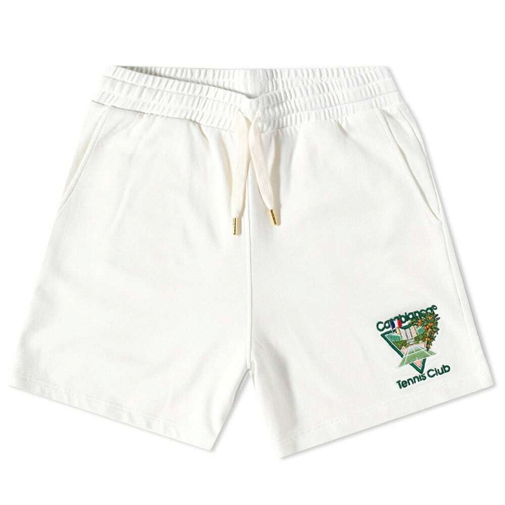 Photo: Casablanca Women's Tennis Club Sweat Shorts in Off White
