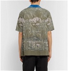 Sacai - SUN SURF Diamond Head Camp-Collar Velvet-Trimmed Printed Voile Shirt - Green