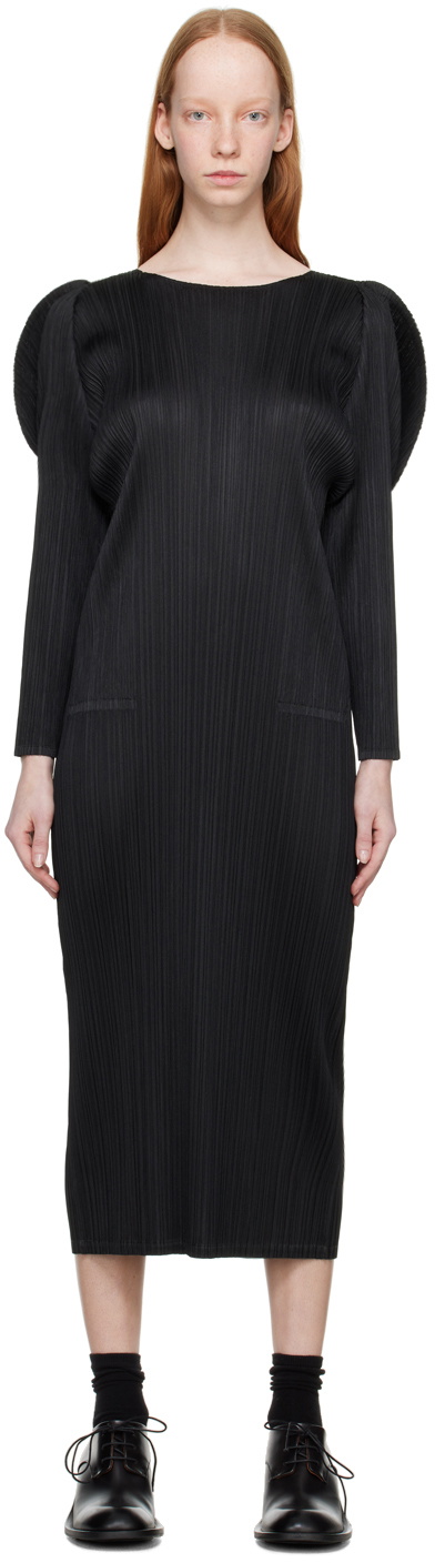 Pleats Please Issey Miyake Black Oval Maxi Dress Pleats Please Issey Miyake