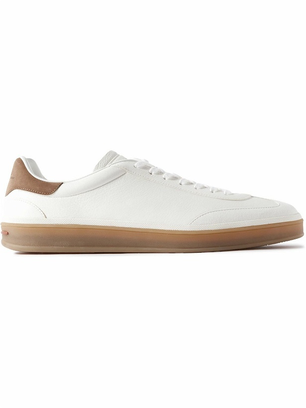 Photo: Loro Piana - Tennis Walk Suede-Trimmed Leather Sneakers - Neutrals