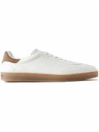 Loro Piana - Tennis Walk Suede-Trimmed Leather Sneakers - Neutrals