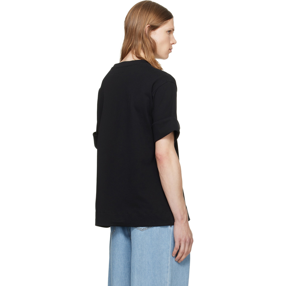 Simone Rocha Black Fitted Wire Turnup T-shirt