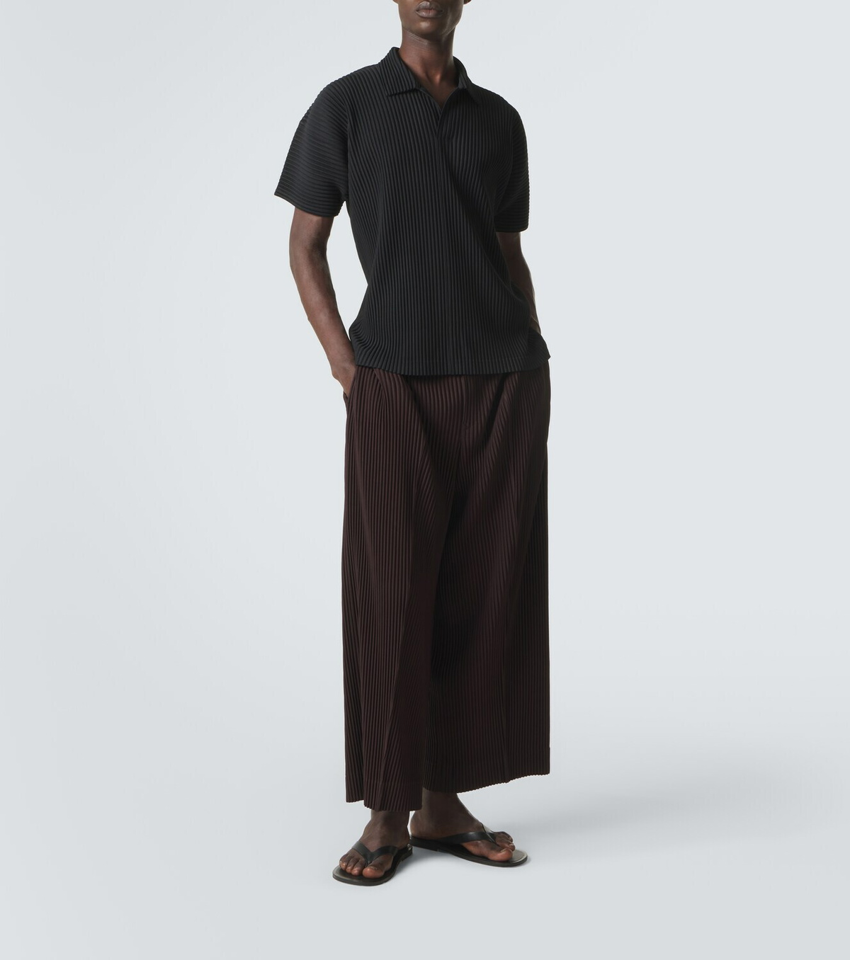 Homme Plissé Issey Miyake Basics pleated polo shirt