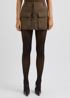 Aexae Cotton Mini Cargo Skirt Brown