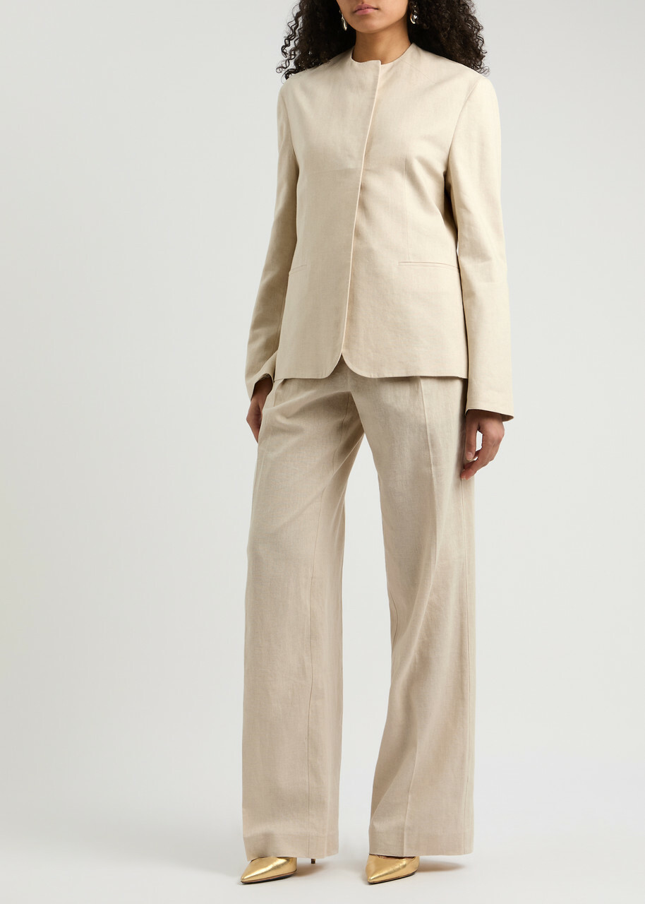 16 Arlington Alix Straight-leg Woven Trousers Cream