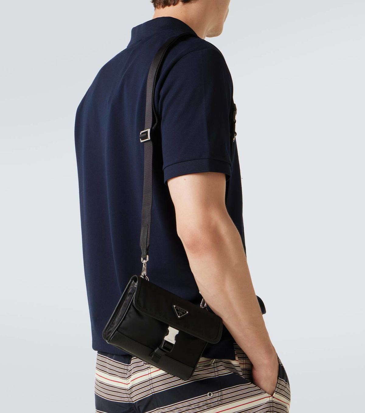 Prada Re-Nylon leather-trimmed shoulder bag Prada Prada Re-Nylon leather-trimmed shoulder bag Prada