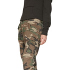 R13 Green and Orange Camo Harrem Sweat Cuffs Cargo Trousers