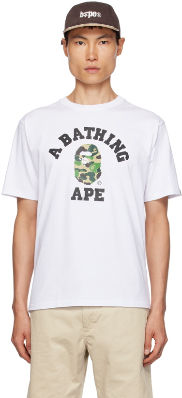 Photo: BAPE White ABC Camo College T-Shirt