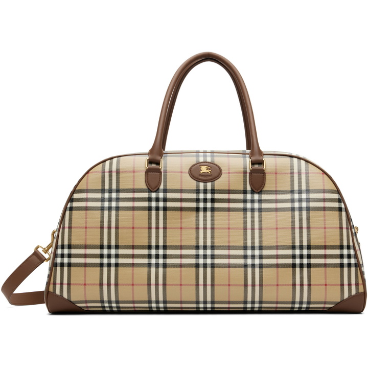 Photo: Burberry Beige Check Holdall Duffle Bag