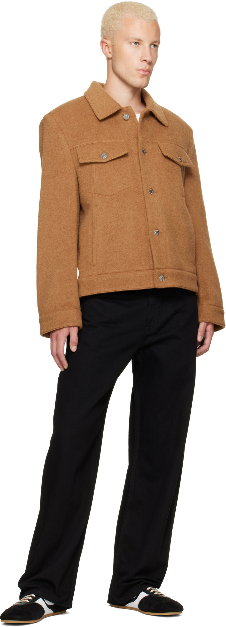 Helmut Lang Tan Wool Trucker Jacket