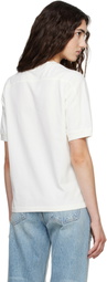 ANINE BING White Jaylin Collegiate T-shrit
