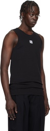 Balmain Black 'PB' Embroidered Tank Top