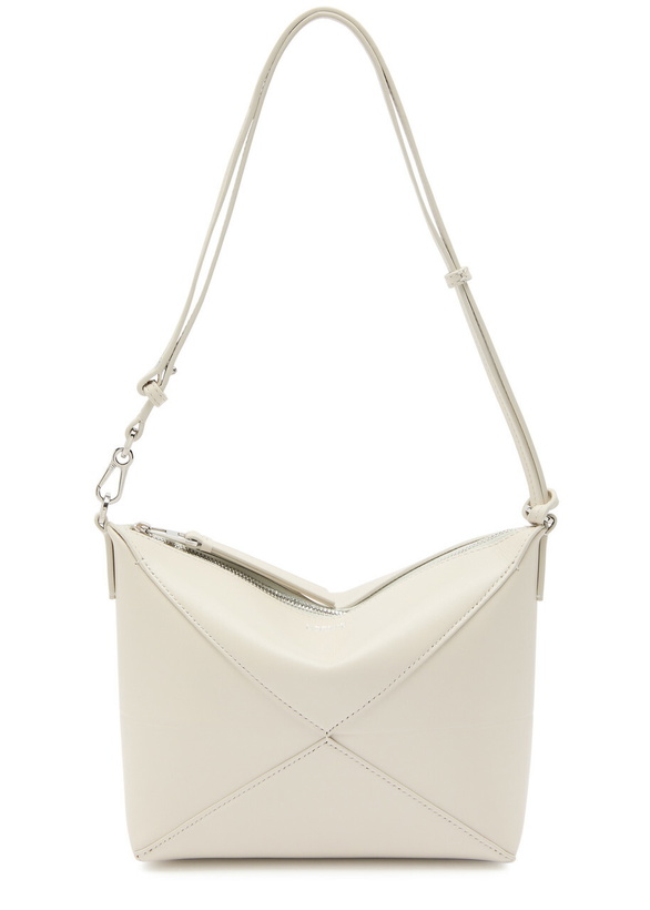Photo: Loewe Puzzle Fold Leather Shoulder bag - Beige - One Size