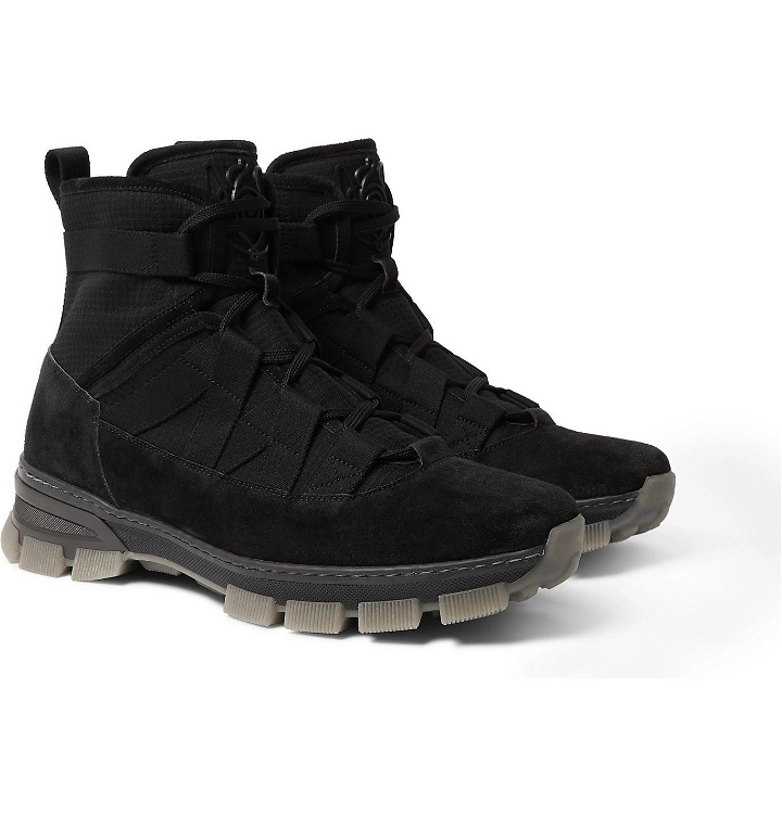Photo: Loewe - Tech-Canvas and Suede Boots - Black