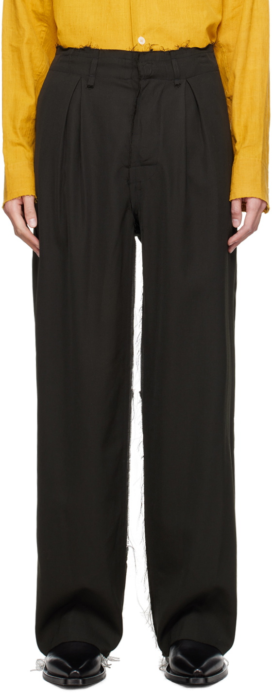 AIREI Black Pleated Trousers AIREI