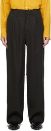 AIREI Black Pleated Trousers