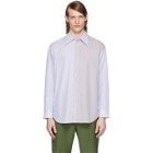 Tibi SSENSE Exclusive White and Blue Collage Shirt