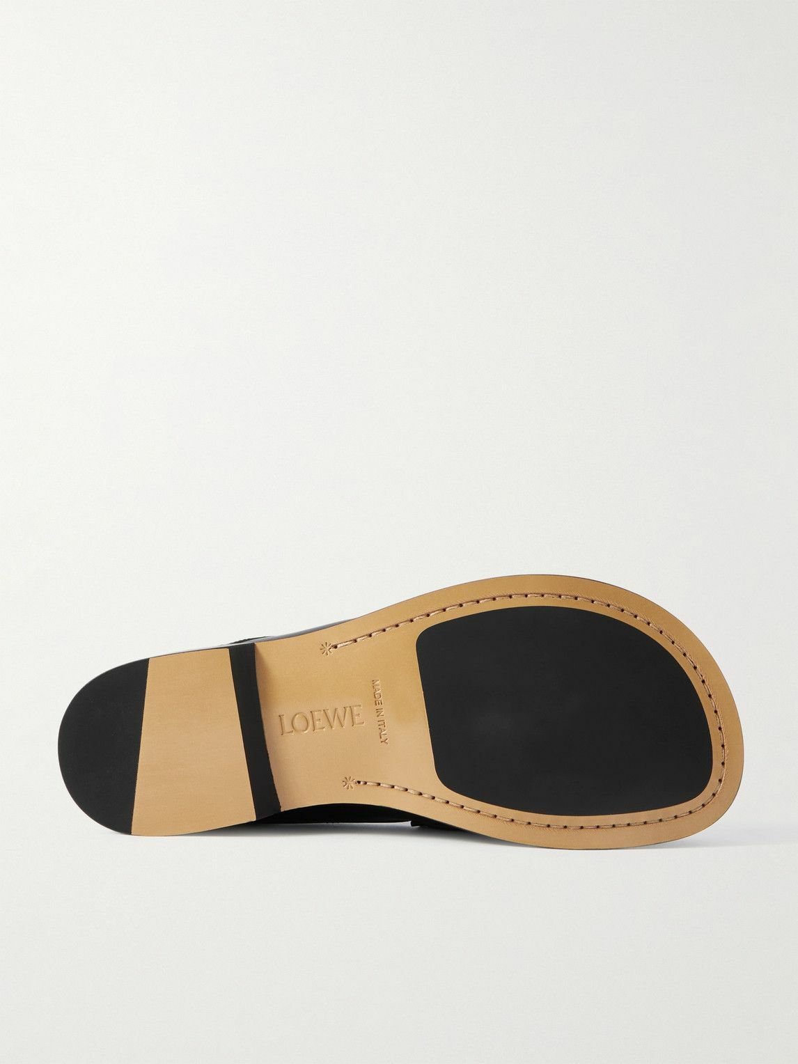 LOEWE - Campo Collapsible-Heel Leather Penny Loafers - Black