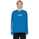 We11done Blue Remake Logo Long Sleeve T-Shirt