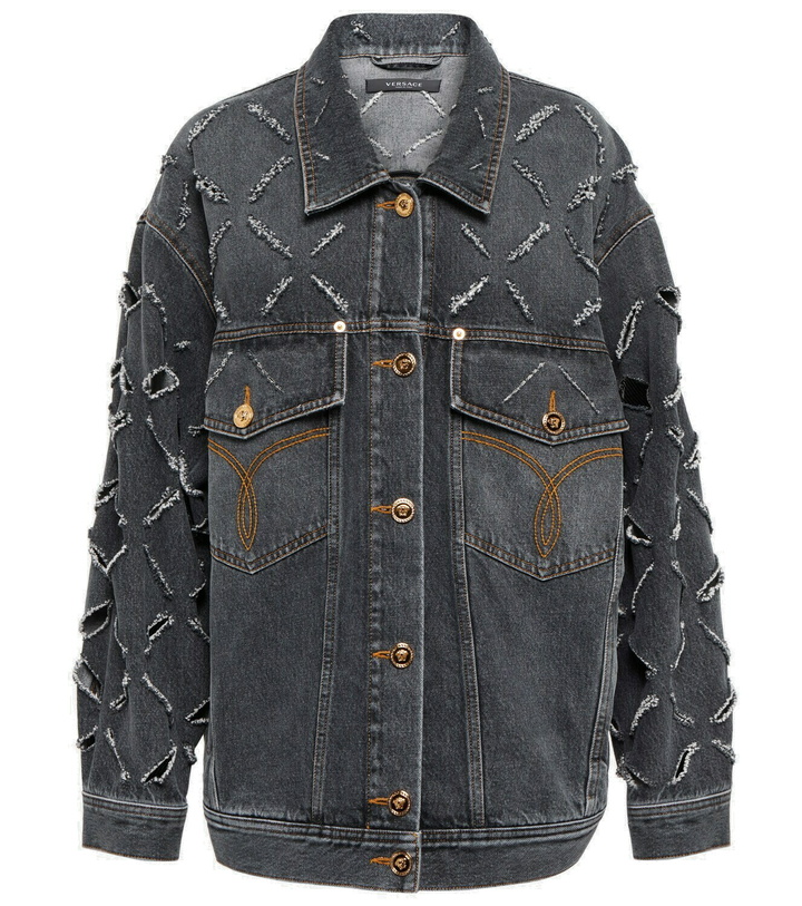 Photo: Versace - Distressed denim jacket