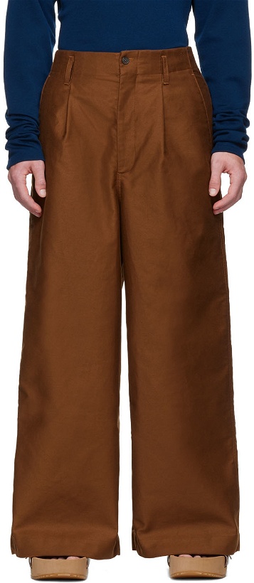 Photo: Hed Mayner Brown Cotton Trousers
