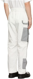 Xander Zhou White & Silver Nylon Patch Trousers
