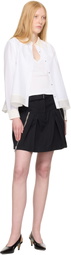 3.1 Phillip Lim White Long Sleeve Flounce Hem Shirt