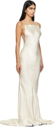 Maison Margiela Off-White Hammered Satin Maxi Dress